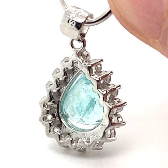 Paraiba Tourmaline 1.71ct Gold Silver Pendant - Picture 3 of 7